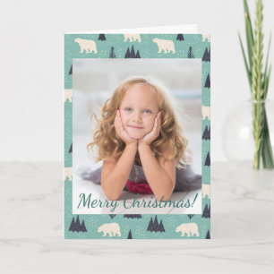 Weihnachts-Polar-Bären Evergreen Trees Schnee Foto