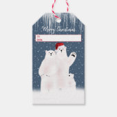 Weihnachts-Polar-Bären-Familiengeschenktasten Geschenkanhänger (Vorderseite)