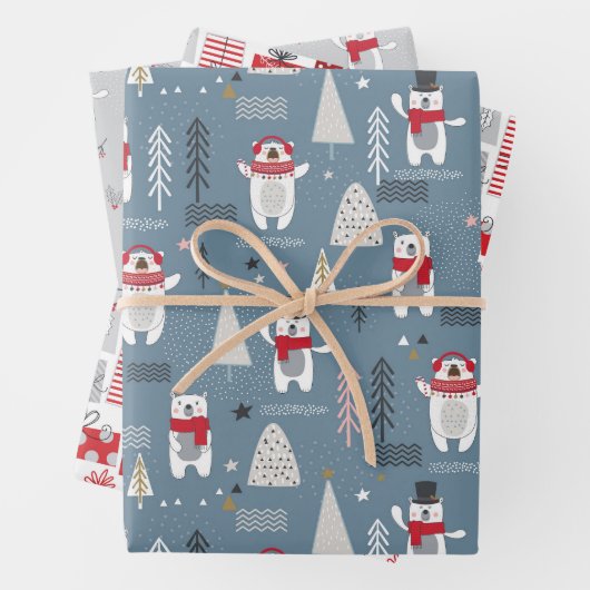 Weihnachts-Polar-Bären präsentiert Geschenkpapier Set (Beispiel)