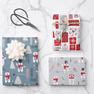 Weihnachts-Polar-Bären präsentiert Geschenkpapier Set