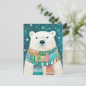 Weihnachts-Polar-Bärenkarte Postkarte (Stehend Vorderseite)