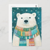 Weihnachts-Polar-Bärenkarte Postkarte (Vorne/Hinten)