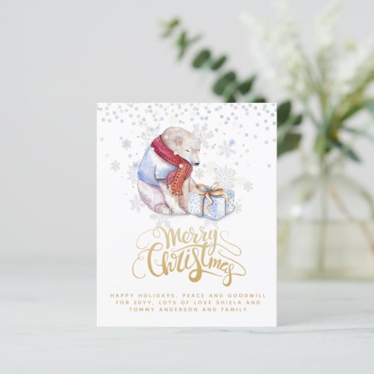 Weihnachts-POLAR-BEAR-Haushaltsjahr im Überprüfung (Stehend Vorderseite)