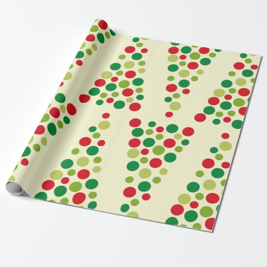 Weihnachts Polka Dots Baummuster Wrapping Papier Geschenkpapier (Ungerollt)