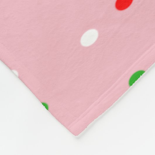 Weihnachts-Polka-Dots Fleecedecke (Ecke)