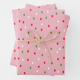 Weihnachts-Polka-Dots Geschenkpapier Set