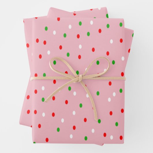 Weihnachts-Polka-Dots Geschenkpapier Set (Beispiel)