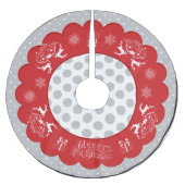 Weihnachts Polka Dots Tree Rock Chalkboard Polyester Weihnachtsbaumdecke (Vorderseite)