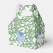 Weihnachts-Polterabend Elegant Blue White Bauble Geschenkschachtel (Rückseite)