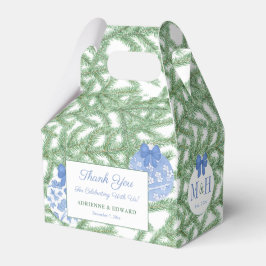 Weihnachts-Polterabend Elegant Blue White Bauble Geschenkschachtel