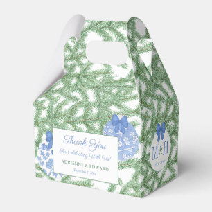 Weihnachts-Polterabend Elegant Blue White Bauble Geschenkschachtel