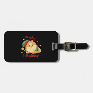 Weihnachts-Pomeranian Frohe Weihnachten Essential Gepäckanhänger
