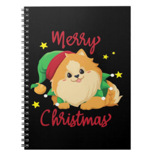 Weihnachts-Pomeranian Frohe Weihnachten Essential Notizblock