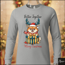 Weihnachts-Pomeranian-Rentier-Schal-Geschenk-Grafi Tri-Blend Shirt