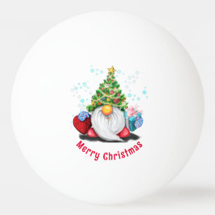 Weihnachts Pong Ball Gnome mit Geschenk Tischtennisball