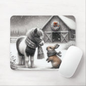 Weihnachts Pony und Bunny Mousepad (Mit Mouse)