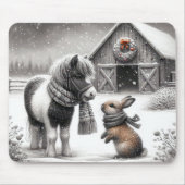 Weihnachts Pony und Bunny Mousepad (Vorne)