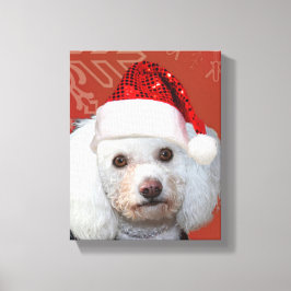 Weihnachts-Poodle-Galerie verpacken Leinwand druck