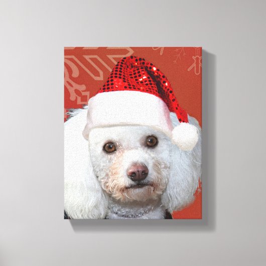 Weihnachts-Poodle-Galerie verpacken Leinwand druck (Vorderseite)