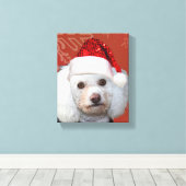 Weihnachts-Poodle-Galerie verpacken Leinwand druck (Insitu (Holzboden))