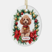 Weihnachts Poodle Keramik Circle Ornament (Rechts)