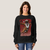 Weihnachts-Pop Art Boxer Dog Sweatshirt (Vorne ganz)