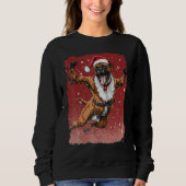 Weihnachts-Pop Art Boxer Dog Sweatshirt (Vorderseite)