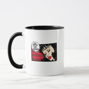 Weihnachts-Pop-Art-Mädchen-Santa-ich-kann-es-erklä Tasse