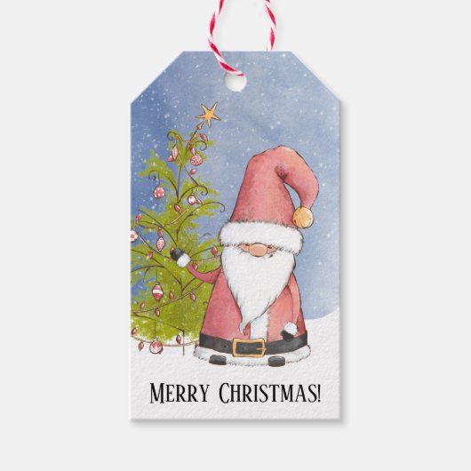 Weihnachts-Pop des Weihnachtsmanns von Geschenkanhänger (Vorderseite)