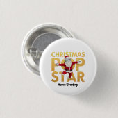 Weihnachts-Pop-Star-Roboter-Santa-Grafik Button (Vorne & Hinten)