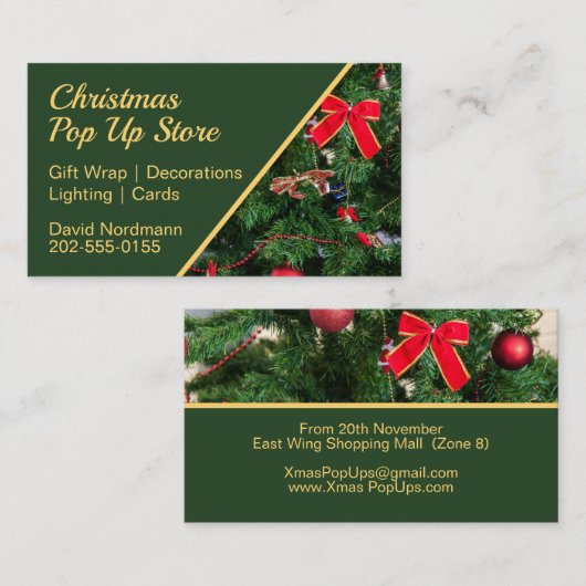 Weihnachts-Pop-Up-Store Visitenkarte (Vorne/Hinten)