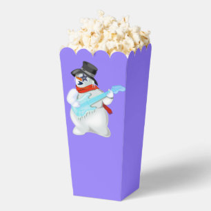 Weihnachts Popcorn Box Snowman mit Gitarre Geschenkschachtel