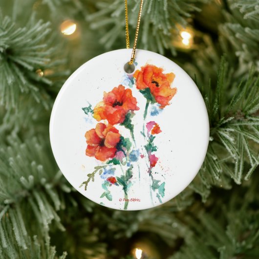 Weihnachts-Poppies Drei für unser Herz Keramik Ornament (Baum)