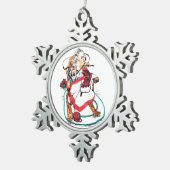 Weihnachts-Porcupine-Needlework Wimsistische Kunst Schneeflocken Zinn-Ornament (Rechts)