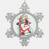 Weihnachts-Porcupine-Needlework Wimsistische Kunst Schneeflocken Zinn-Ornament (Vorderseite)