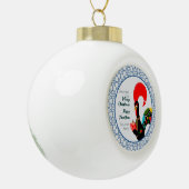 Weihnachts Portugiesischer Stab und blauer Fliesen Keramik Kugel-Ornament (Links)