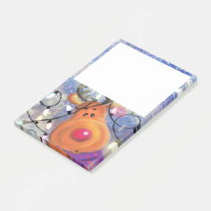 Weihnachts Post it Notes mit Happy Rentier Post-it Klebezettel