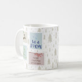 Weihnachts-Postage-Briefmarke auf Pinienbäumen Kaffeetasse (Vorderseite Links)