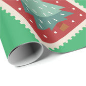 Weihnachts-Postage-Briefmarke Funny Personalisiert Geschenkpapier (Rolleneckpunkt)