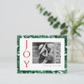 Weihnachts Postcard Joy Foto Green Feiertagspostkarte (Stehend Vorderseite)