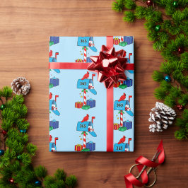 Weihnachts-Postfach mit Kardinal und Geschenken Geschenkpapier