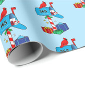 Weihnachts-Postfach mit Kardinal und Geschenken Geschenkpapier (Rolleneckpunkt)