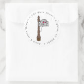Weihnachts-Postfach-Rücksendeadresse Runder Aufkleber (Tasche)