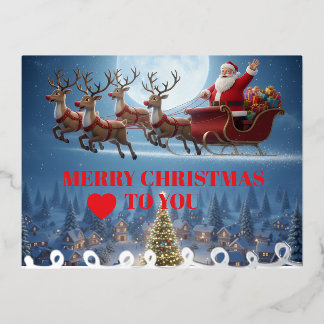 Weihnachts-Postkarte Folien Feiertagspostkarte
