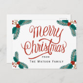 Weihnachts-Postkarte, Happy Holiday Card Einladungspostkarte (Vorne/Hinten)