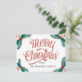 Weihnachts-Postkarte, Happy Holiday Card Einladungspostkarte (Stehend Vorderseite)