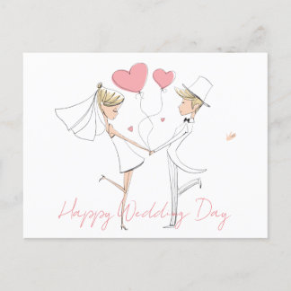Weihnachts-Postkarte Happy Wedding Day Feiertagspostkarte