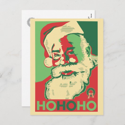 Weihnachts-Postkarte - HoHoHo Feiertagspostkarte (Vorne/Hinten)