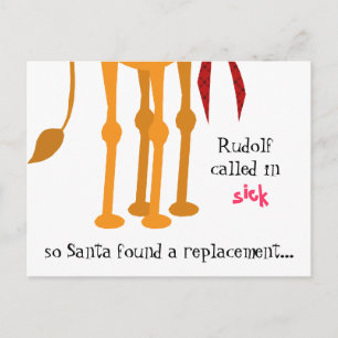 Weihnachts-Postkarte - Kamel in Rentier Anzug Feiertagspostkarte