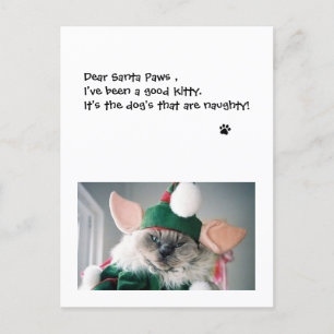 Weihnachts-Postkarte - Lieber Santa Paws Postkarte